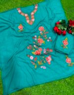 Crush Cotton Stitched Kaftan and Trouser - Image 2