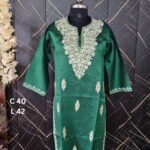 Kashmiri Work Silk Kurti - Image 3