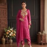 Pink Silk Tilla Suit