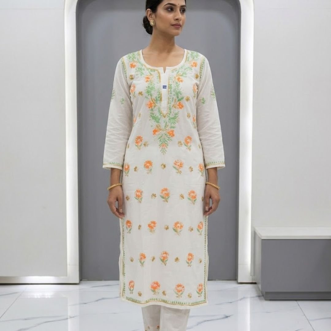 Cotton-aari-kurti (1080 x 1080 px) (5) Premium Rayon Kurti & Palazzo Set - Image 1