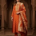 Banarsi Embroidered Silk Shirt With Sequins Work