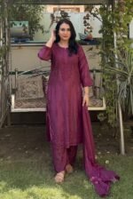 Chikankari Work Chanderi Plazo Set - Image 2