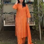 Heavy Work Chanderi Plazo Set