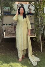 Chikankari Work Chanderi Plazo Set - Image 5