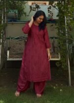 Chikankari Work Chanderi Plazo Set - Image 4