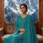 Sozni work crepe suit