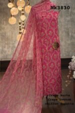 Crepe  digital printed Unstitched Suit