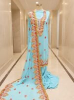 Georgette Aari Suit Blue - Image 3