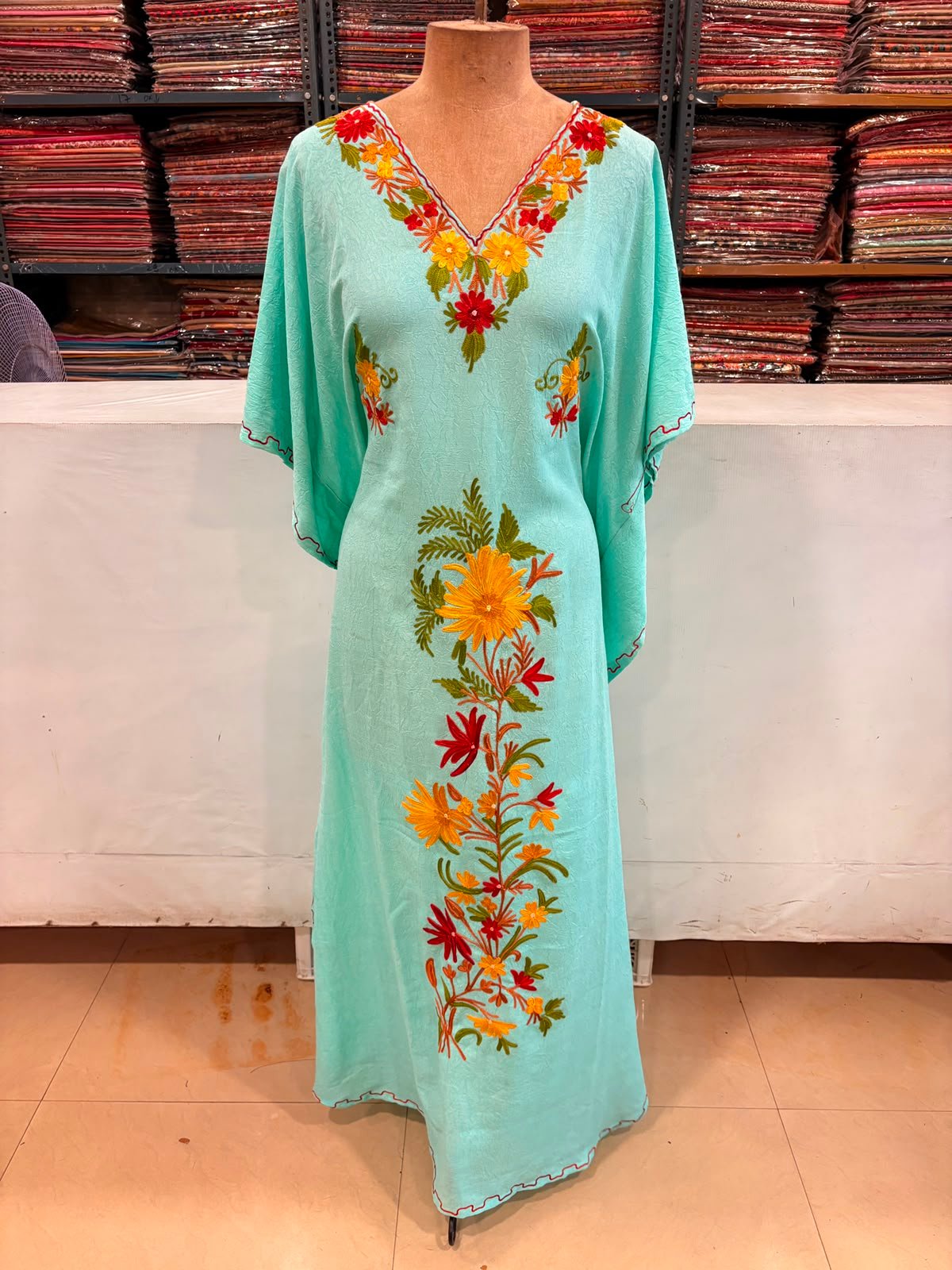 kashmiri kaftan5 Kashmiri Crush Cotton Kaftan - Image 1