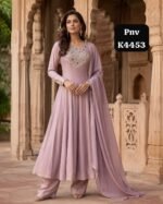 Pure chinon silk long Anarkali - Image 2