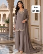 pure chinon silk top with beautiful heavy hand work - Image 2