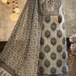 Cotton printed kurta with handwork