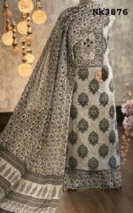 Cotton printed kurta with handwork
