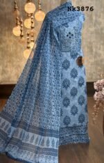 Cotton printed kurta with handwork