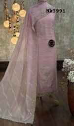 Crush tissue kurta & dupatta with handwork