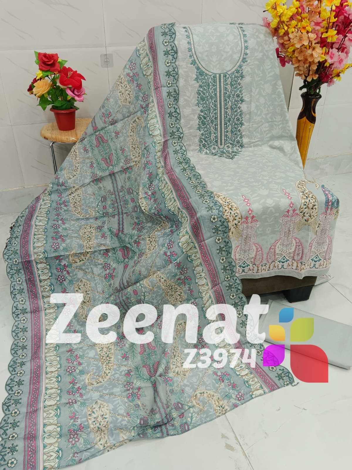 DESIGNER PC Bin Saeed2 Shirt digital print with embroidery - Image 1