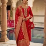 Embroidered Chanderi Shirt with  Zardozi