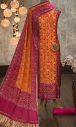 Gajji silk bandhni printed kurta