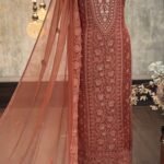 Georgette embroidered Luckhnavi kurta