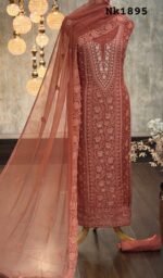 Georgette embroidered Luckhnavi kurta