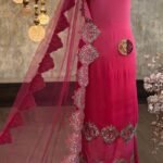 Georgette kurta with mirror Applique work
