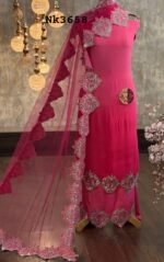 Georgette kurta with mirror Applique work