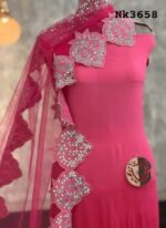 Georgette kurta with mirror Applique work - Image 2