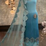 Georgette kurta with mirror Applique work