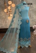 Georgette kurta with mirror Applique work