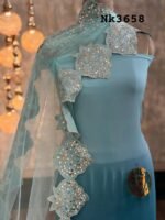Georgette kurta with mirror Applique work - Image 2