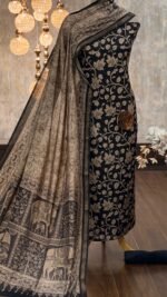 Maheshwari digital printed kurta & dupatta with zari