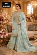 Pure Shimmer Silk Designer Suit