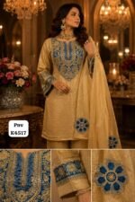 Pure glass shimmer tissue top with Beautiful embroidery - Image 2