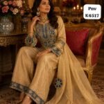 Pure glass shimmer tissue top with Beautiful embroidery