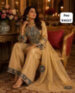 Pure glass shimmer tissue top with Beautiful embroidery