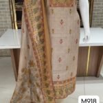 Pure tasar silk suits with Beautiful neck work