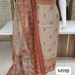Pure tasar silk suits with Beautiful neck work