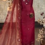Shimmer kurta with embroidered mirror work