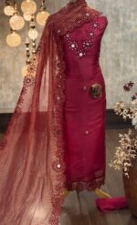 Shimmer kurta with embroidered mirror work