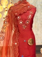 Shimmer kurta with embroidered mirror work - Image 6