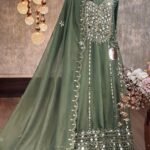 Shimmer tissue stitched Anarkali