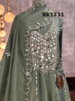 Shimmer tissue stitched Anarkali - Image 2