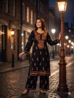 Soft Rayon Multi Thread plazo set