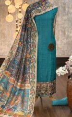 Tussar silk kurta with Kalamkari border