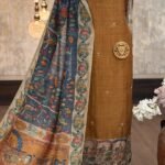 Tussar silk kurta with Kalamkari border