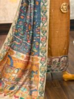 Tussar silk kurta with Kalamkari border - Image 2