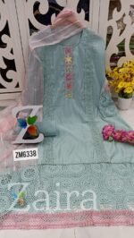 Modal muslin unstitched with beautiful heavy chrochet - Image 3