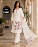 Mul chanderi soft cotton suit