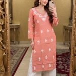 pure chanderi fabric kurti
