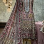 Stitched silk digital printed Anarkali